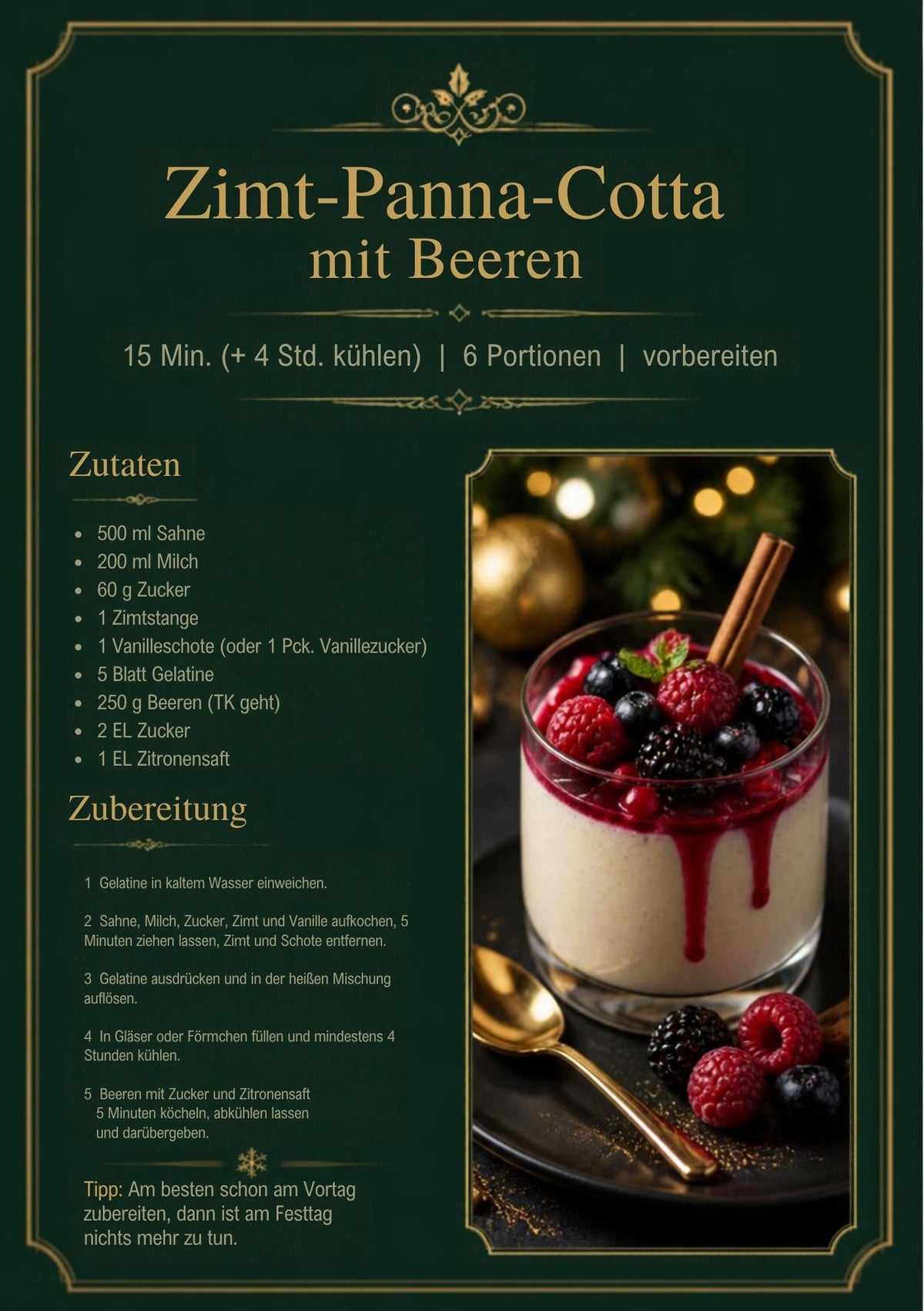 Festliches Rezeptbuch – 32 Lieblingsrezepte zum Ausdrucken | PDF Sofort-Download