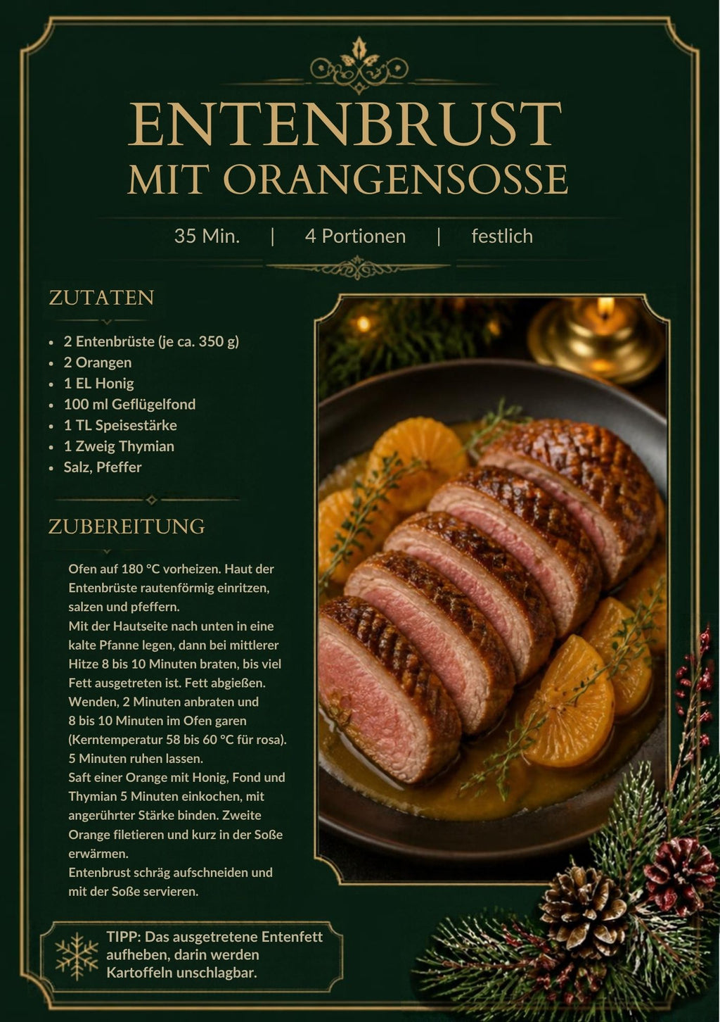 Festliches Rezeptbuch – 32 Lieblingsrezepte zum Ausdrucken | PDF Sofort-Download