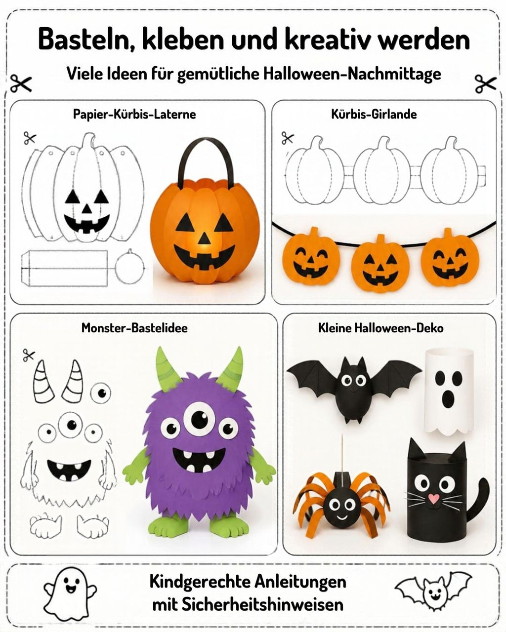 Halloween Aktivitätsheft für Kinder – Fingerfood & Bastelanleitungen | PDF Download