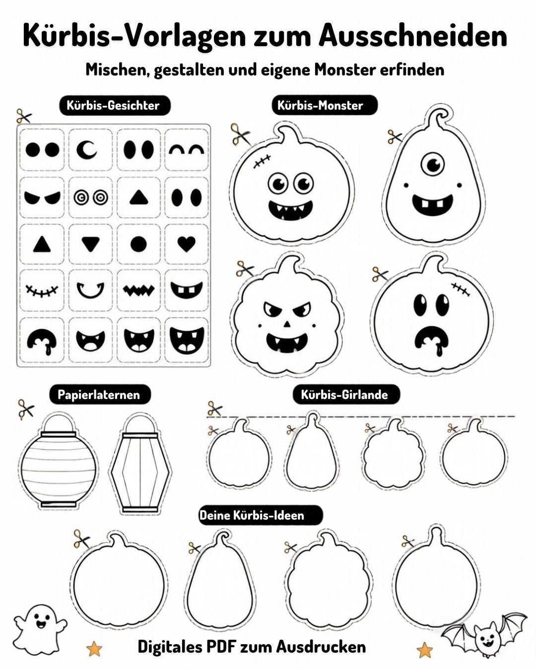 Halloween Aktivitätsheft für Kinder – Fingerfood & Bastelanleitungen | PDF Download