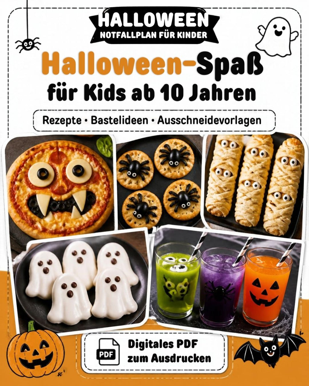 Halloween Aktivitätsheft für Kinder – Fingerfood & Bastelanleitungen | PDF Download