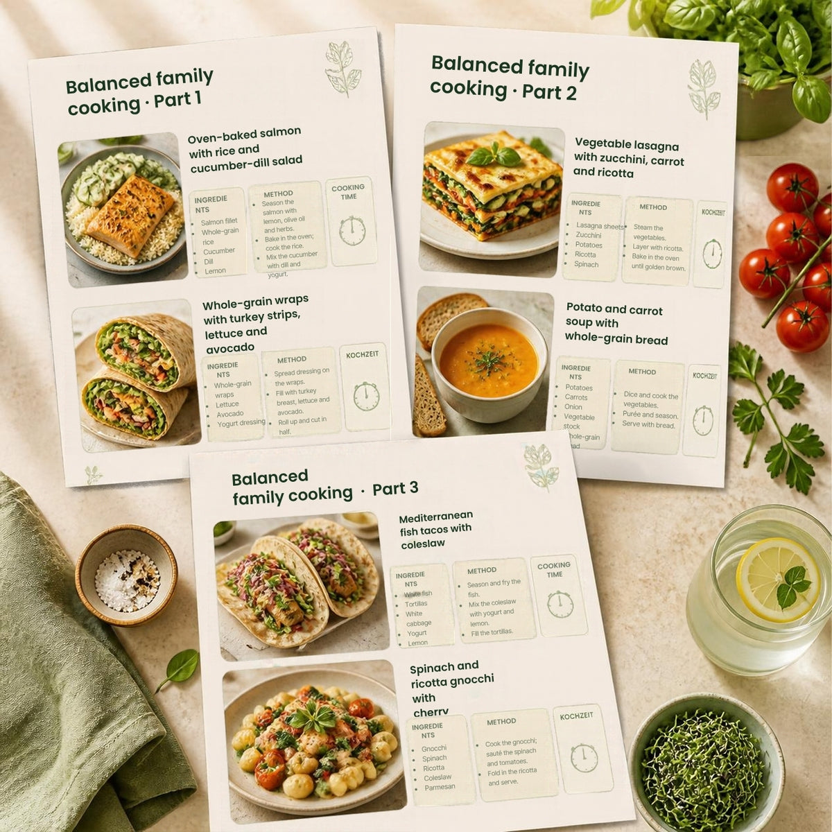 Meal Planner PDF – 50+ Family Recipes incl. Shopping List | Instant Download