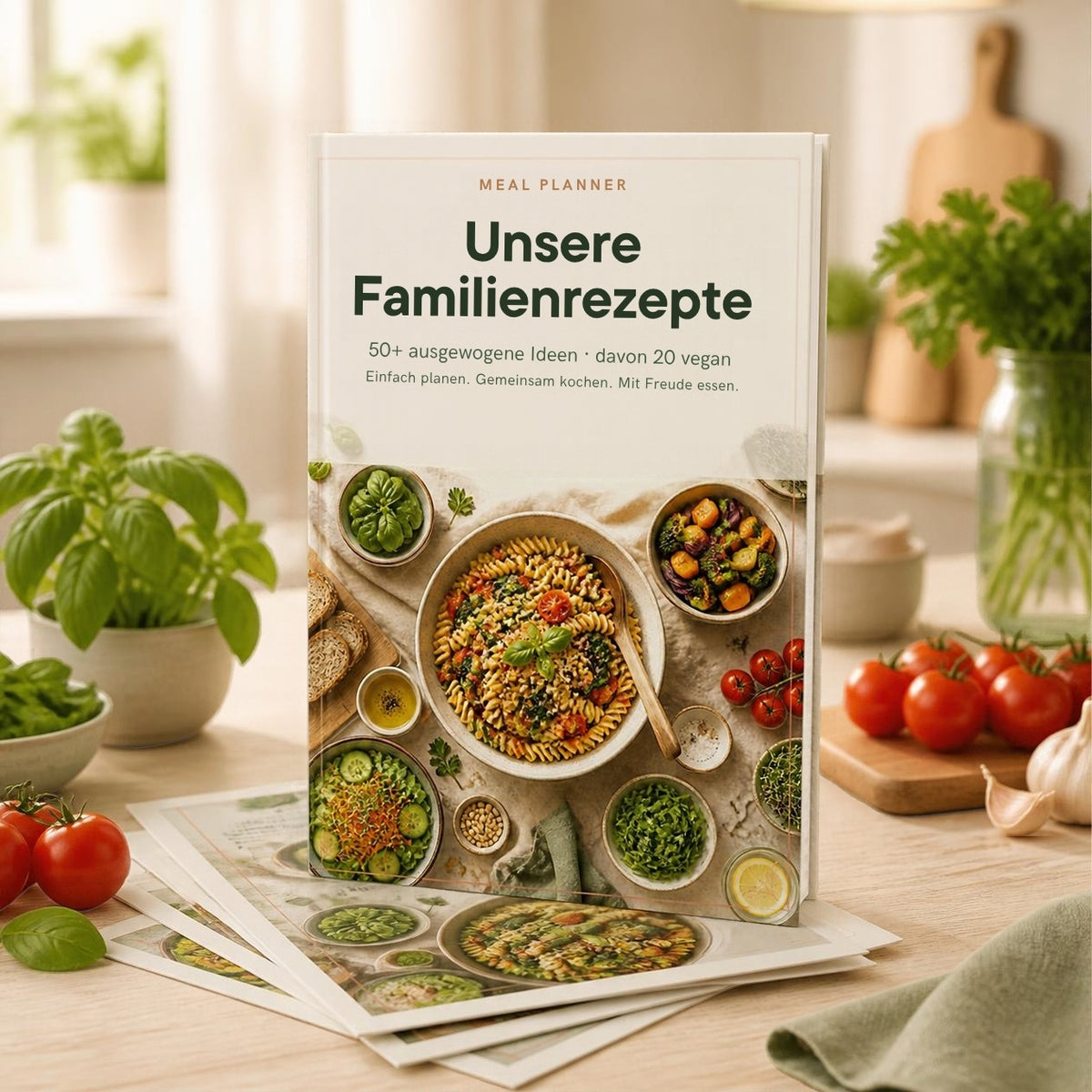 Meal Planner PDF – 50+ Familienrezepte inkl. Einkaufsliste | Sofort-Download