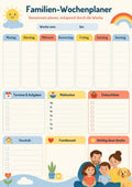 Bunter Familien Wochenplaner – Modern & Farbenfroh | PDF Download