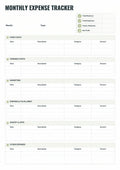 Monthly Expense Tracker – Printable Budget Planner PDF | Instant Download