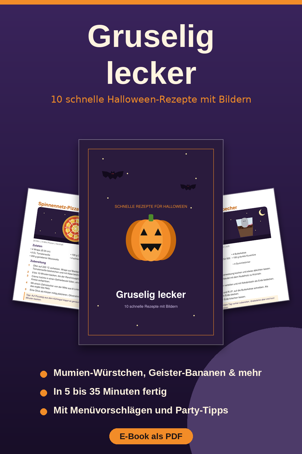 Halloween Rezepte für Kinder – Lustiges Fingerfood zum Ausdrucken | PDF Download