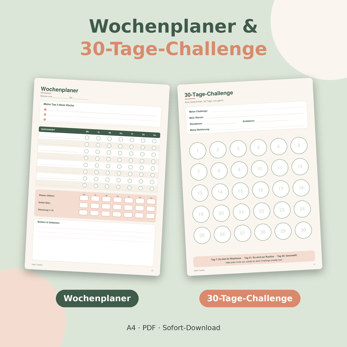 Habit Tracker – Gewohnheiten tracken & Ziele erreichen | PDF Sofort-Download