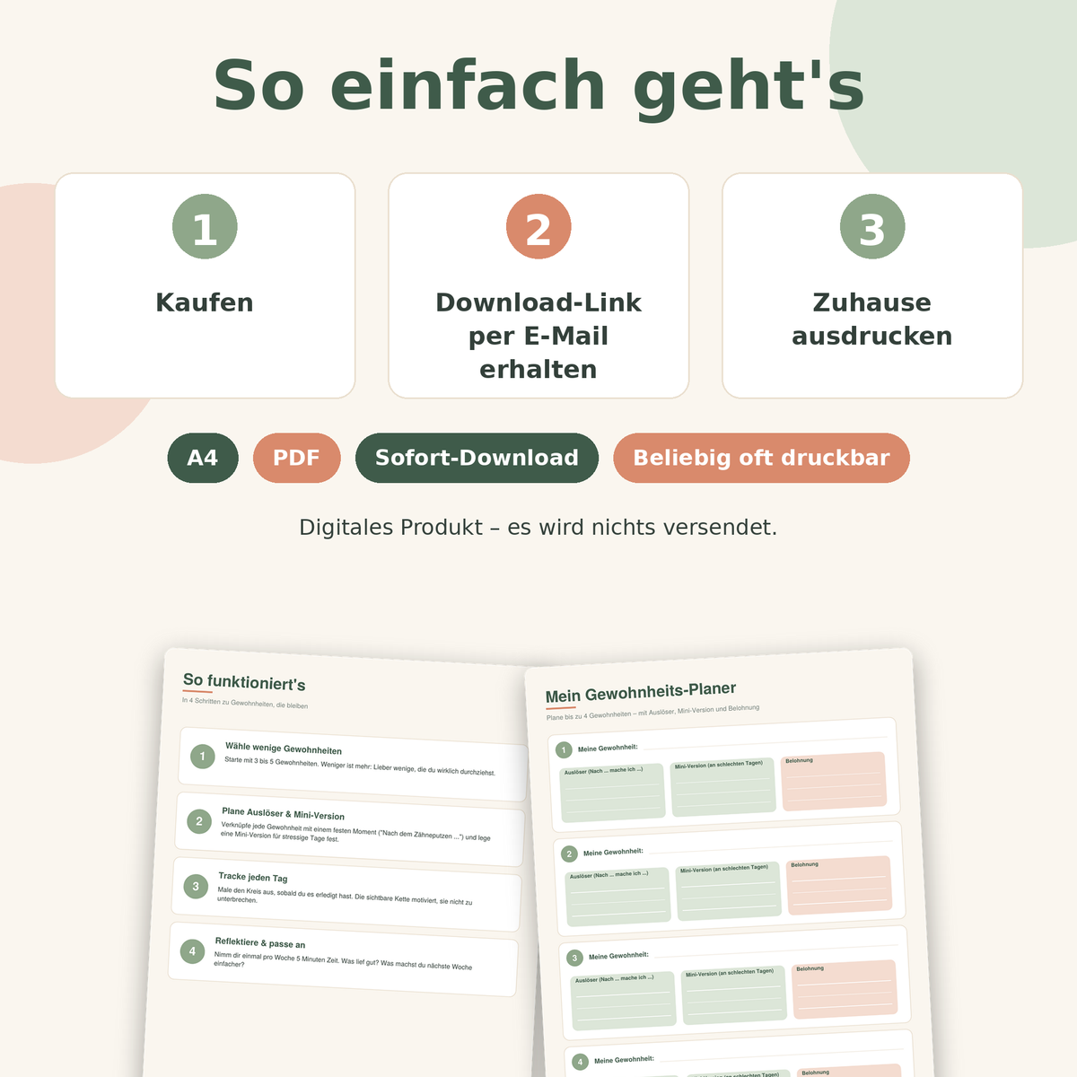 Habit Tracker – Gewohnheiten tracken & Ziele erreichen | PDF Sofort-Download