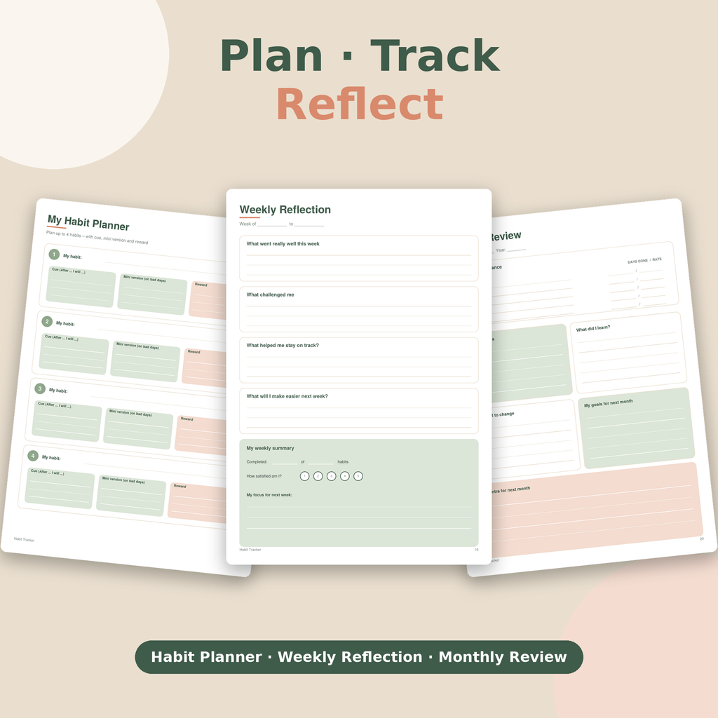 Habit Tracker – Track Your Habits & Reach Your Goals | PDF Instant Download