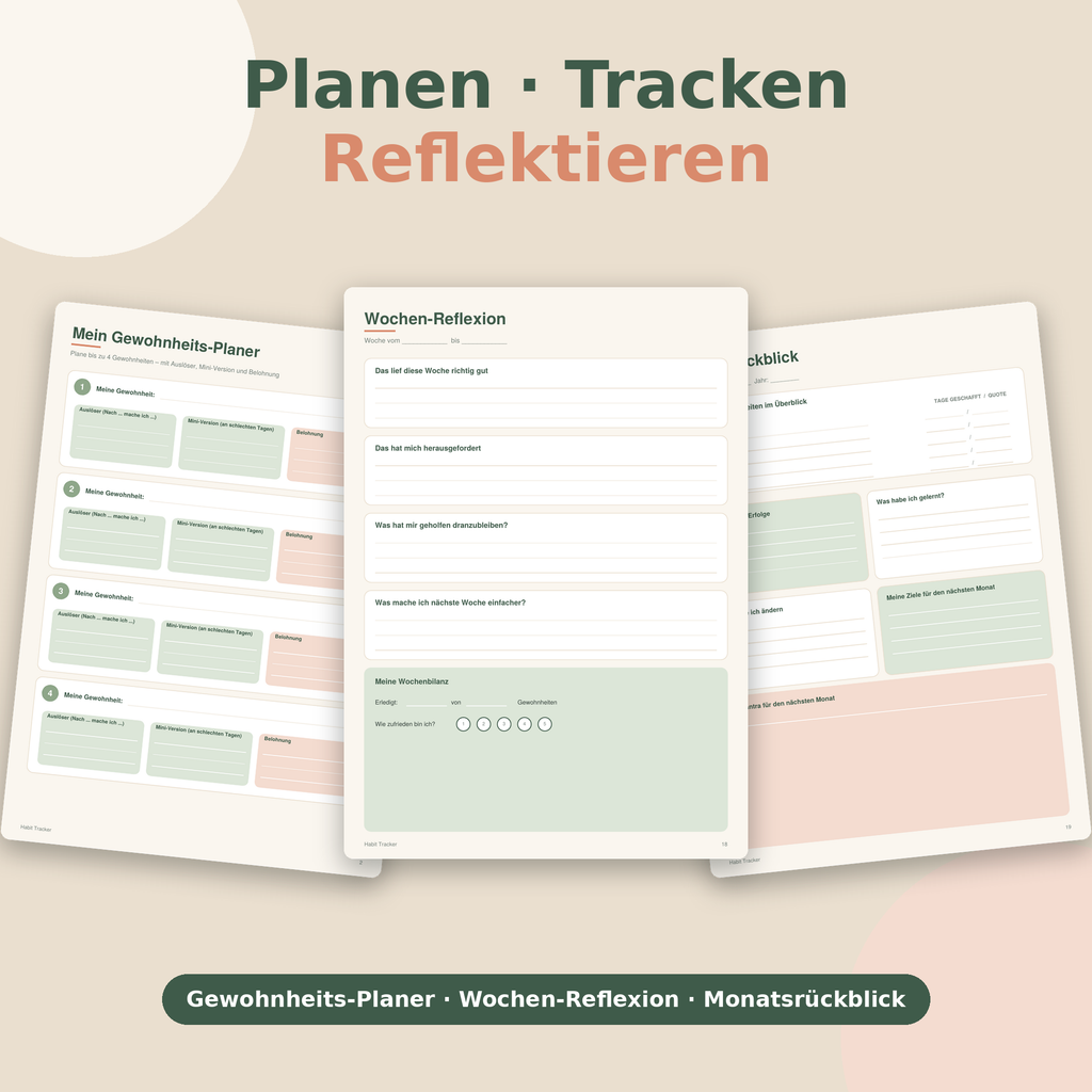 Habit Tracker – Gewohnheiten tracken & Ziele erreichen | PDF Sofort-Download